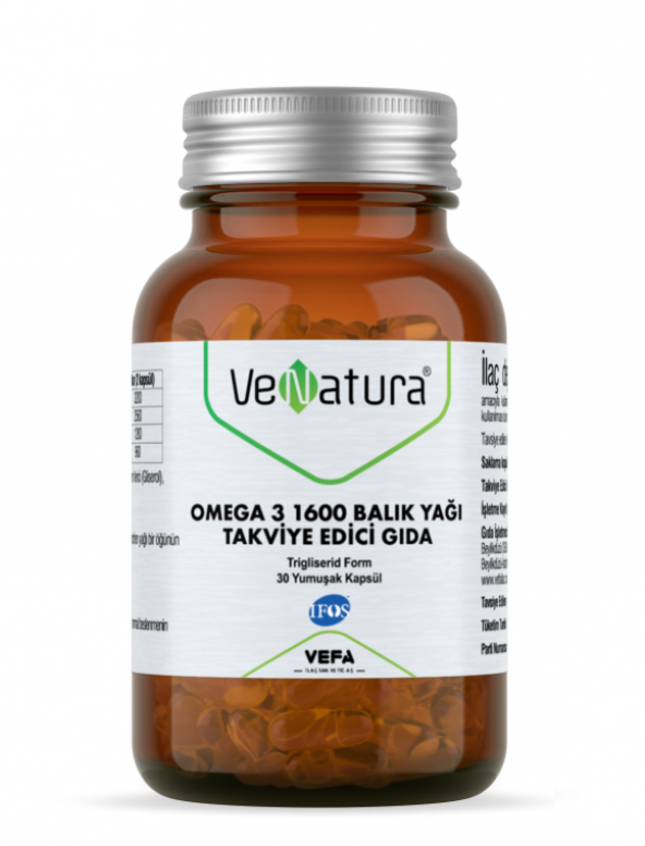 Venatura Omega 3 1600 mg 30 Yumuşak Kapsül Balık Yağı - 1