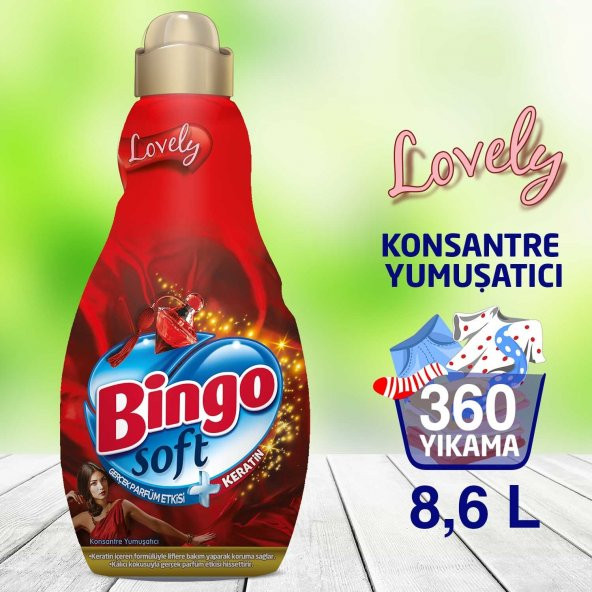Bingo Soft Konsantre Çamaşır Yumuşatıcısı Lovely 1440 ml Ekonomi Paketi 6lı