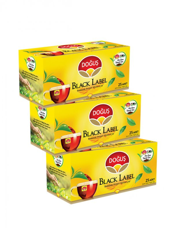 BLACK LABEL BARDAK POŞET SİYAH ÇAY 25 ADET, 3 PAKET