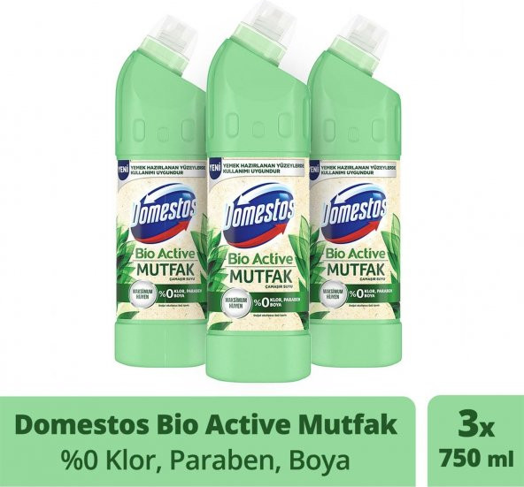 Domestos Çamaşır Suyu Bio Active Mutfak Maksimum Hijyen 750 ml x 3 Adet - 2