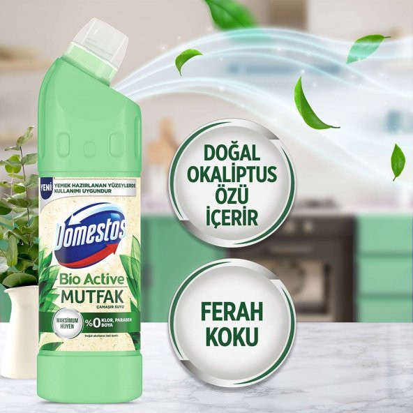 Domestos Çamaşır Suyu Bio Active Mutfak Maksimum Hijyen 750 ml x 3 Adet - 5
