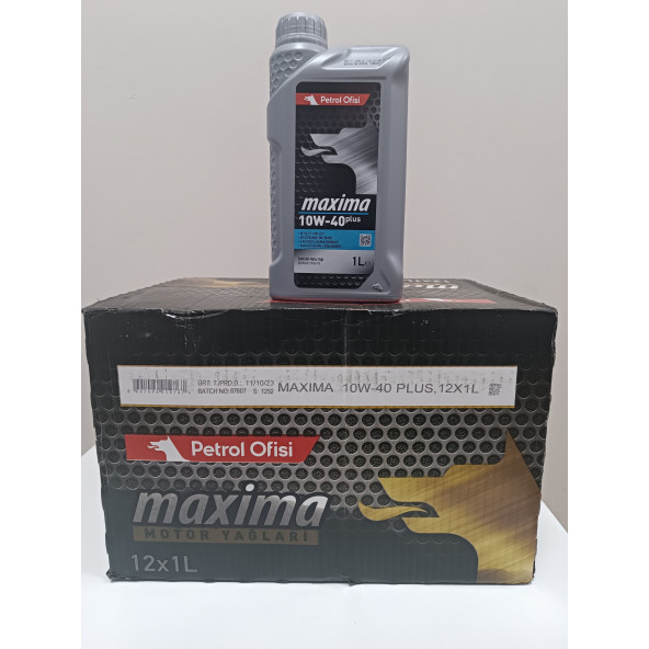 PETROL OFİSİ MAXIMA 10W-40 PLUS 1 LT X 12 ADET 2025 ÜRT.