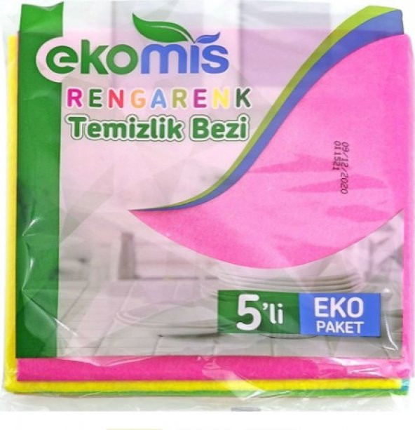 Ekomis Temizlik Bezi 5li Rengarenk Eko Paket