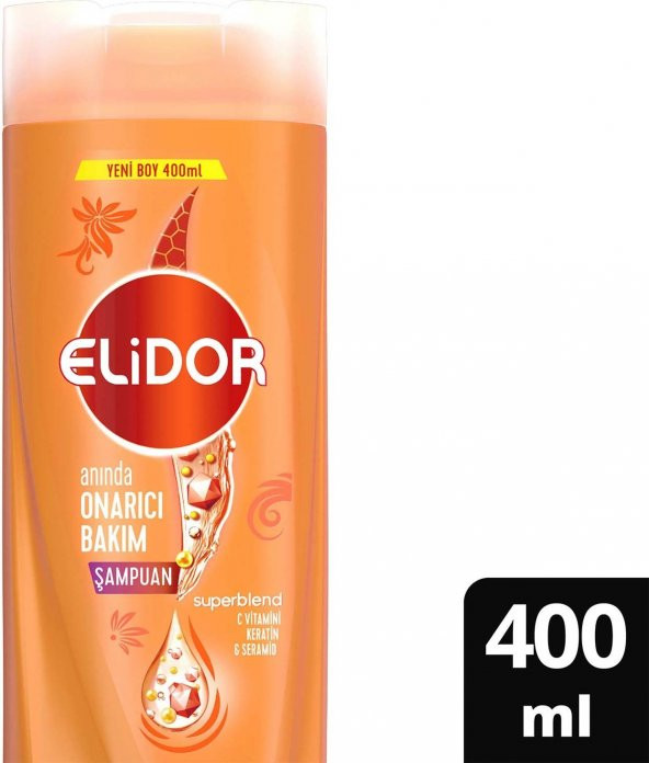 Elidor Superblend Saç Bakım Şampuanı Anında Onarıcı Bakım C Vitamini Keratin Seramid 400 ml