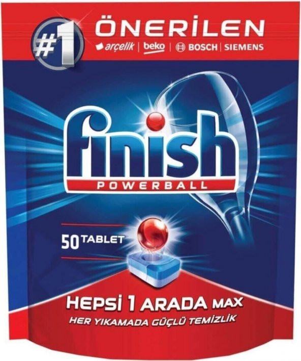 Finish Bulaşık Makinesi Tableti Hepsi 1 Arada 50li Finish Hepsi 1 Arada