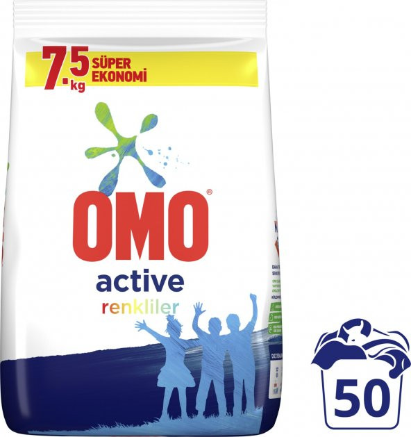 Omo Active Toz Çamaşır Deterjanı Renkliler İçin 7.5 KG