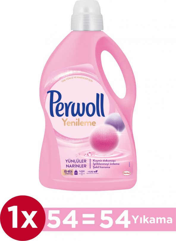 Perwoll Yenileme Yünlüler & Narinler Sıvı Çamaşır Deterjanı 2,97L (54 Yıkama)