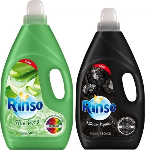 Rinso Sıvı Aloe Vera Renklıler 3 L+ Rınso Sıvı Kömür Siyahlığı 3 L