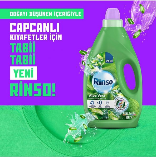 Rinso Sıvı Deterjan Aloe Vera Renkiler 3 lt 3 Adet - 3