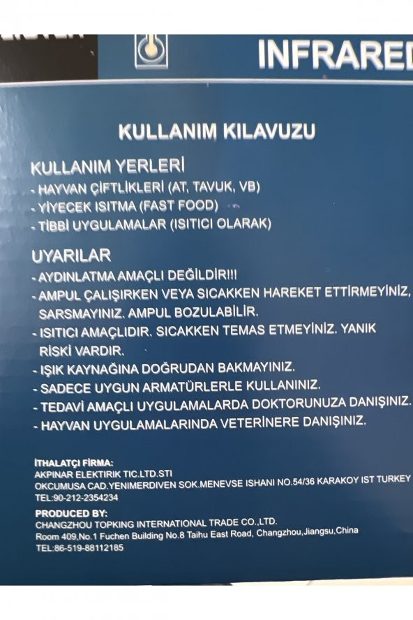 Isıtıcı Lamba 250Watt - Kümes Isıtıcı Ampül - Kırmızı IŞık - 3