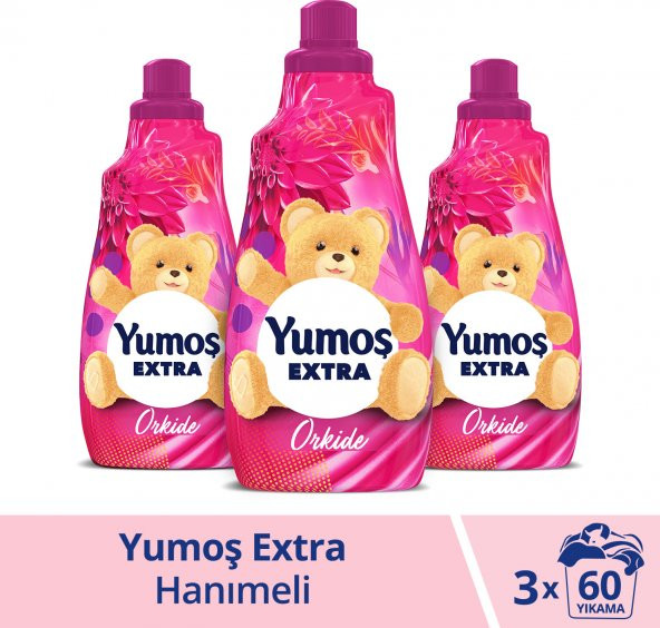 Yumoş Extra Konsantre Çamaşır Yumuşatıcısı Orkide 1440 ml 60 Yıkama X3 Adet