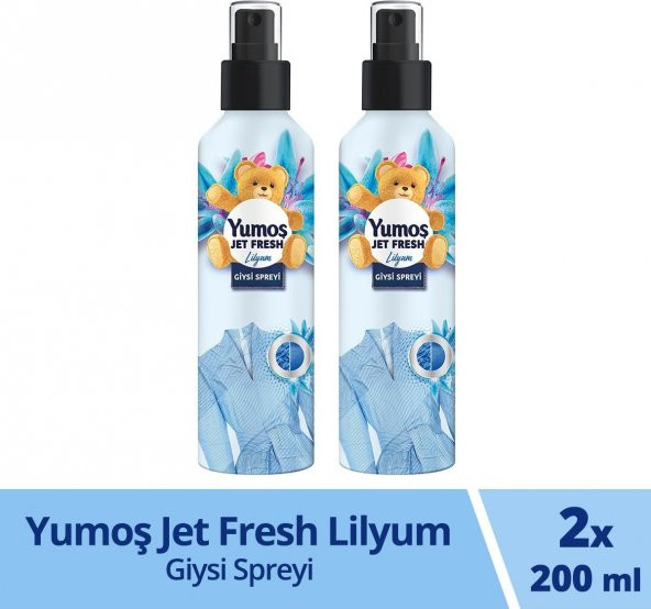 Yumoş Jet Fresh Giysi Spreyi Lilyum 2 x 200 ml