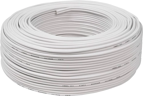 HOPARLÖR KABLOSU KORDON 2X1.5 BEYAZ 100MT
