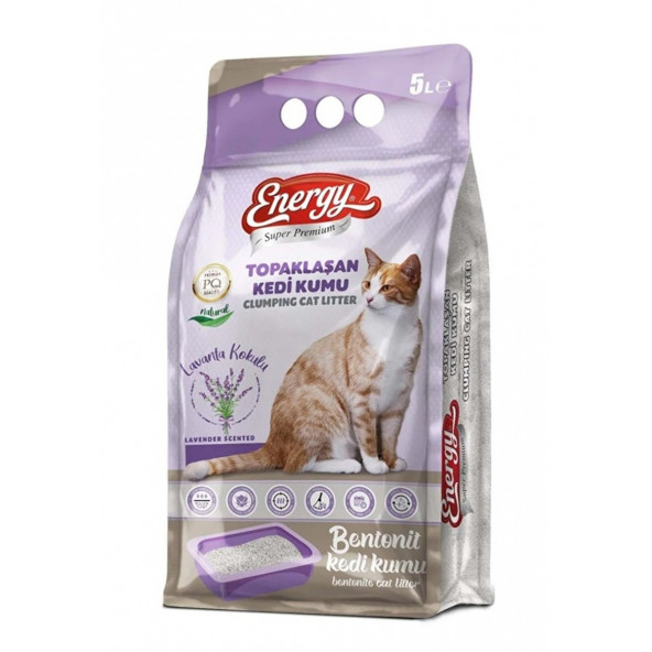 Energy Pet Food Energy SUPER PREMIUM ENERGY Bentonit Kedi Kumu Lavanta Kokulu 5 lt ÖZEL KOLİ 2 ADET - Resim 2