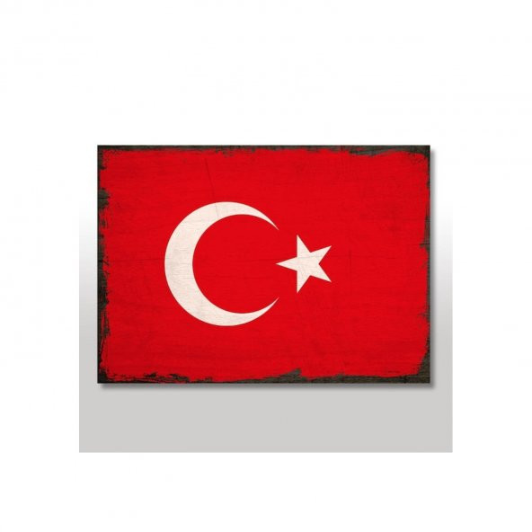 Türk Bayrağı Ahşap1 Poster 20x30