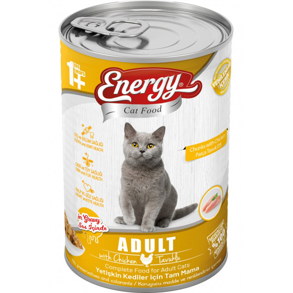 Energy Pet Food Energy Tavuklu Yetişkin Islak Konserve Maması 415 Gram 80 Adet - 2