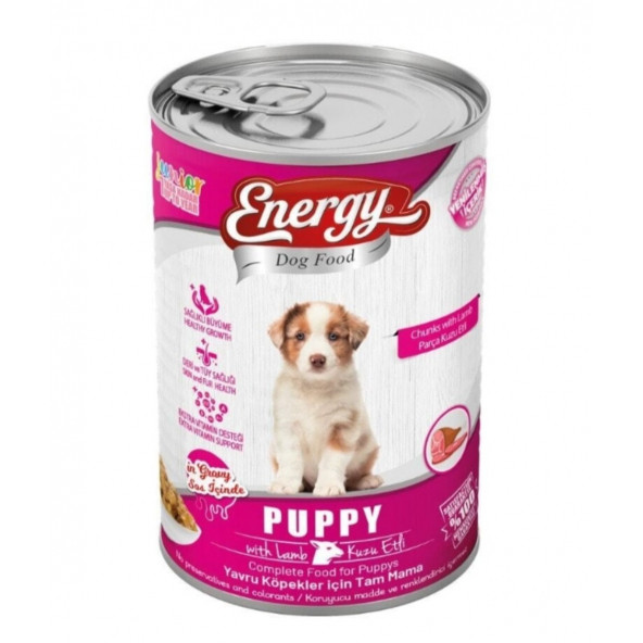 Energy Pet Food Energy Kuzu Etli Yavru Islak Köpek Konserve Maması 415 Gram 80 Adet - 3