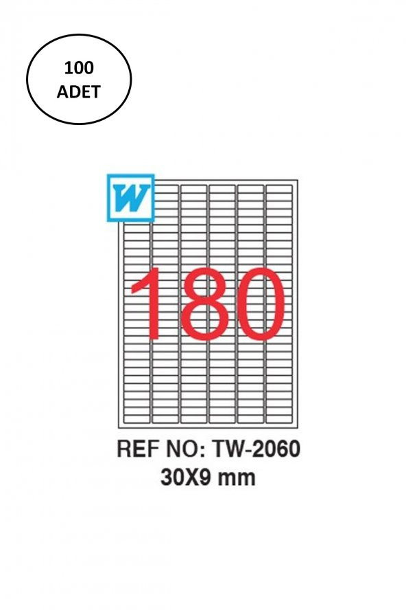 Tanex Tw-2060 Lazer Etiket 30X09 Mm 100 Lü