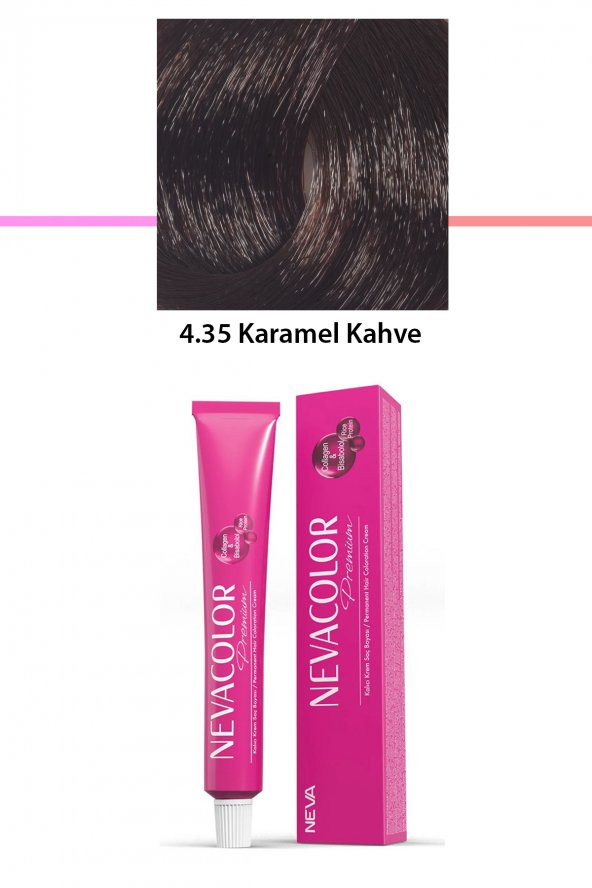 Premium 4.35 Karamel Kahve - Kalıcı Krem Saç Boyası 50 g Tüp - 1