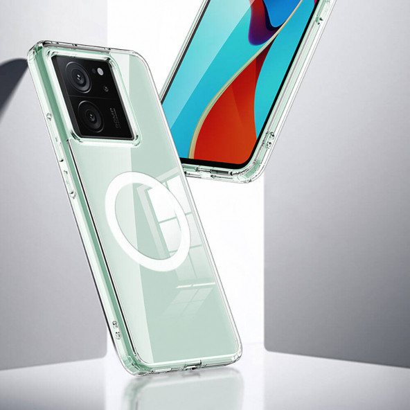 Xiaomi Mi 13T Kılıf Sert PC Arka Yüzey Wireless Şarj Özellikli Flet Magsafe Kapak - 3