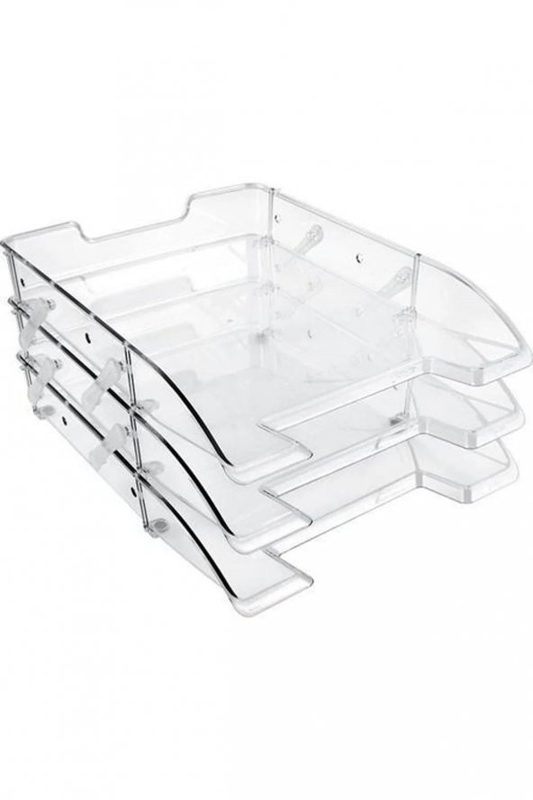 Önder Evrak Rafı Hareketli Kristal 3 LÜ Şeffaf Evrak Rafı