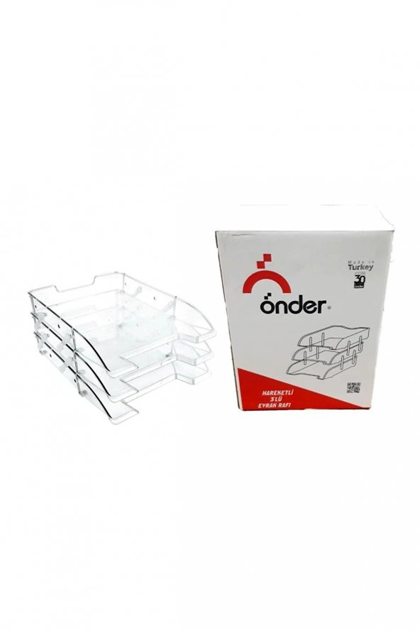 Önder Evrak Rafı Hareketli Kristal 3 LÜ Şeffaf Evrak Rafı - 2