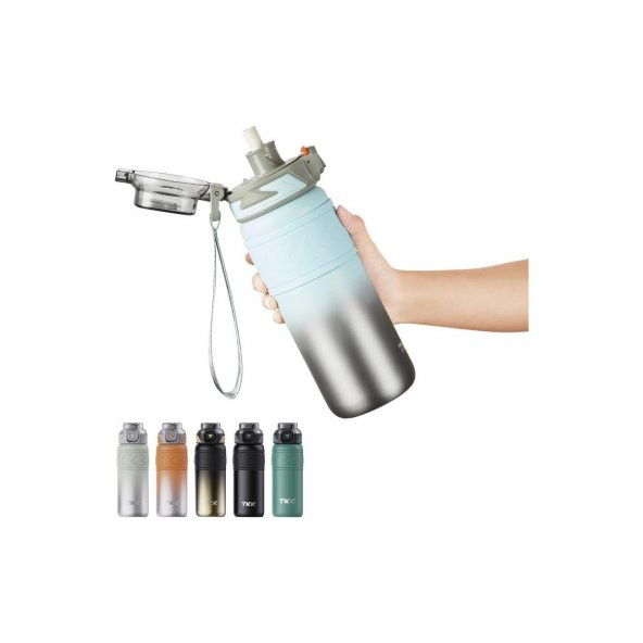 TKK Paslanmaz Çelik Termos Matara 500 ML Pipetli ve Pipetsiz Kullanım (Karışık Renk 1 Adet)