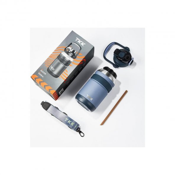 TKK Paslanmaz Çelik Termos 1000 ML Pipetli ve Pipetsiz Kullanım (Karışık Renk 1 Adet) - 5