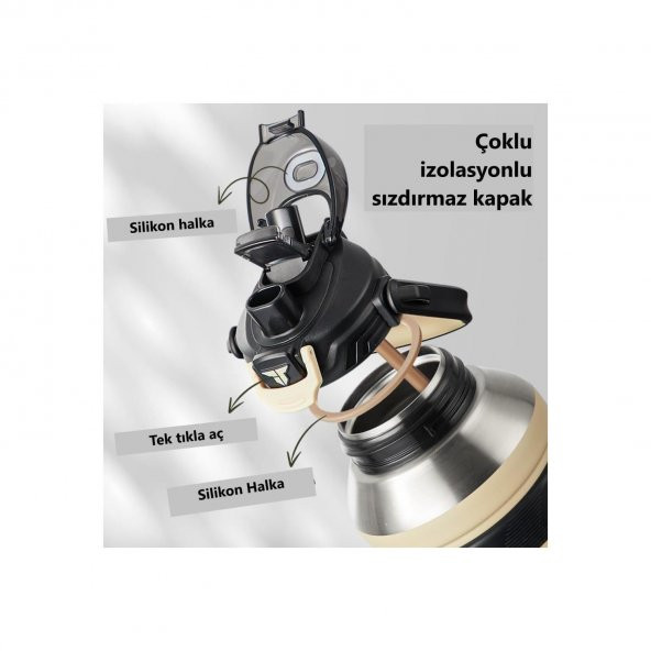 TKK Paslanmaz Çelik Termos 1000 ML Pipetli ve Pipetsiz Kullanım (Karışık Renk 1 Adet) - 6