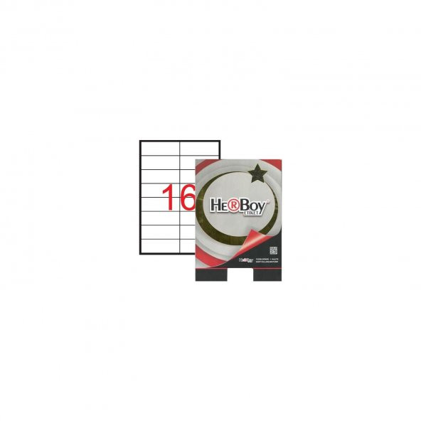 Herboy Laser Etiket 100 Yaprak 105 x 37.125 MM Lazer Yazıcı Etiketi