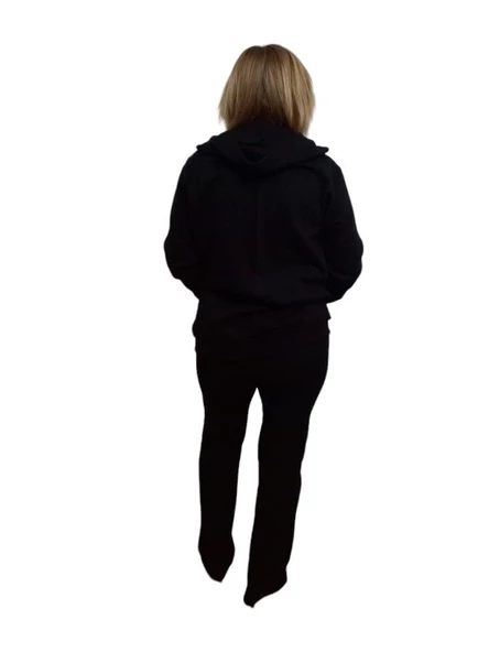 Siyah Kapüşonlu Unisex Sweat Hırka - 5