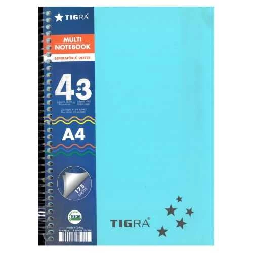 Tigra Defter Seperatörlü Spiralli 4+3 175 Yaprak ürün görseli