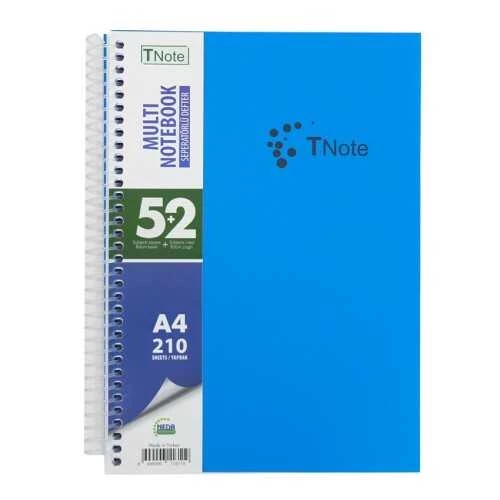 Tnote Seperatörlü Defter 210 Yaprak A4 Kareli5 - Çizgili2