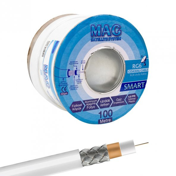 MAG SMART RG6/U4 64 TEL ANTEN KABLOSU (100 METRE) (4353)