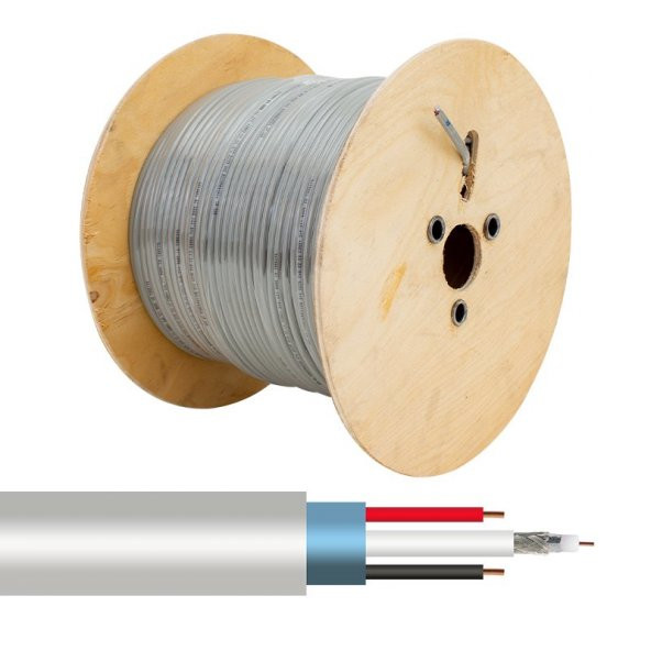 KAMERA KABLOSU CCTV BAKIR (CU) 2+1 X 0.22MM 250 METRE  TAHTA MAKARALI (4353)
