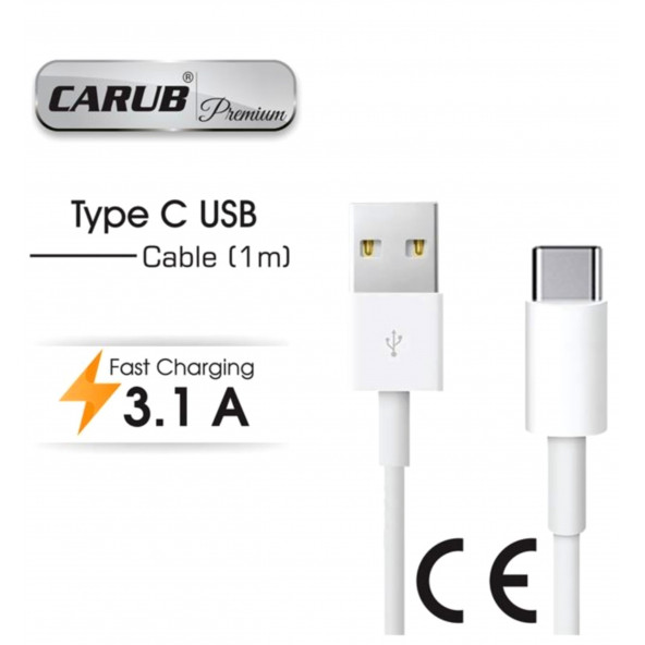 CARUB Telefon-Tablet Şarj Kablosu Usb TYPE C 1mt