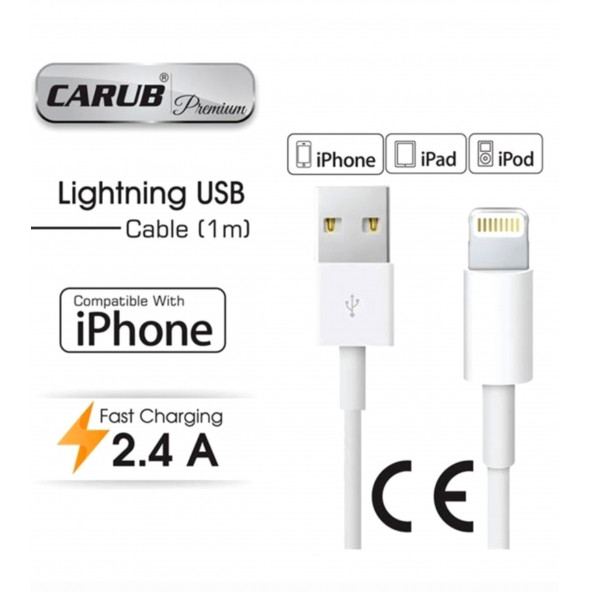 CARUB Şarj Kablosu Usb İphone 1mt Uyumlu