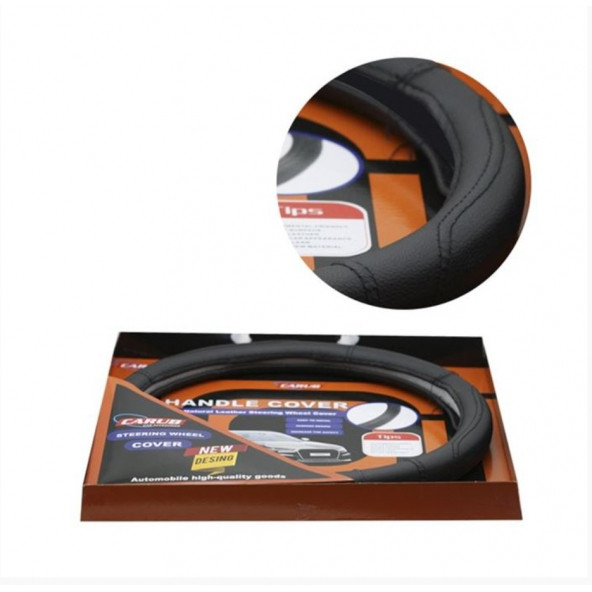 CARUB Geçmeli Direksiyon Kılıfı 38cm Lüx Çantalı Siyah - 1