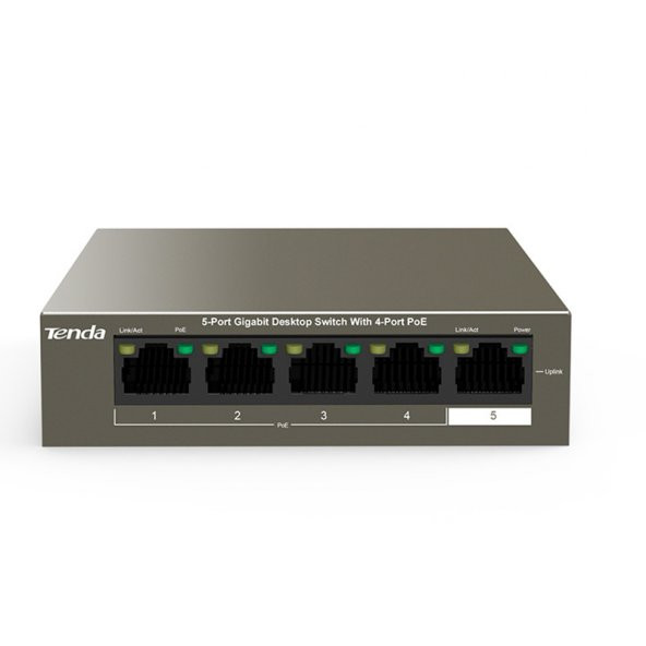TENDA TEG1105P 63W 5 PORT GIGABIT ETHERNET SWITCH (4 PORT POE) (4353)