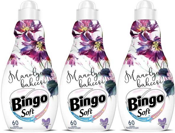 Bingo Soft Çamaşır Yumuşatıcı Konsantre 1440ML Manolya Bahçesi (3 Lü Set)