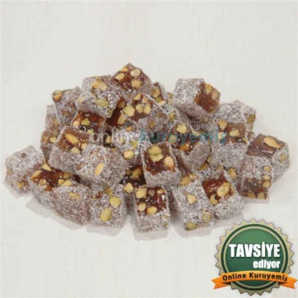Antep Fıstıklı Hindistan Cevizli Çifte Kavrulmuş Lokum 1000 gr - 2