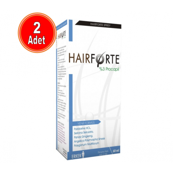 HairForte Erkek 60 ml Sprey - 2 Adet - 2