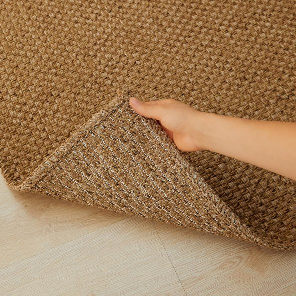 Ocean Home Textile Yıkanabilir Jüt Görünümlü Naturel Renk Hasır Desenli Halı Kilim 160 x 230 cm - 2