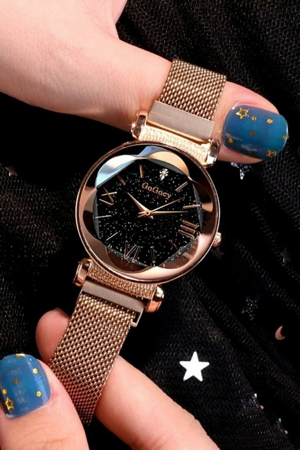 Kadın Kol Saati Lüks Moda Şık Trend Kol Saati Rose Gold - Resim 3