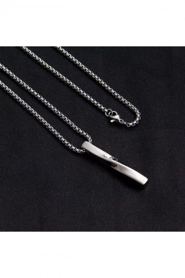 2023 Moda Yeni Siyah Kolye Erkek Moda Basit Paslanmaz Çelik Zincir Erkek Kolye Takı - Resim 5