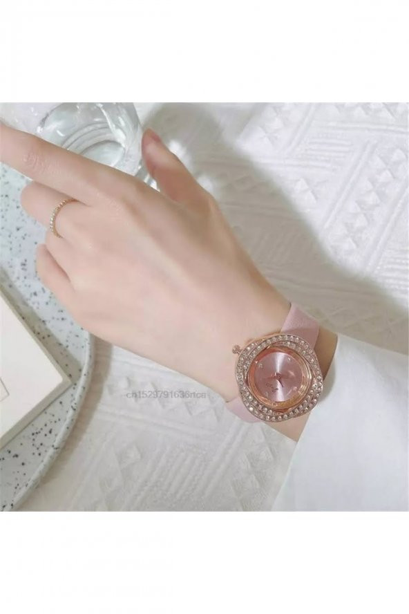 Kadın Kol Saati Lüks Moda Şık Trend Saat Rose Gold - Resim 2