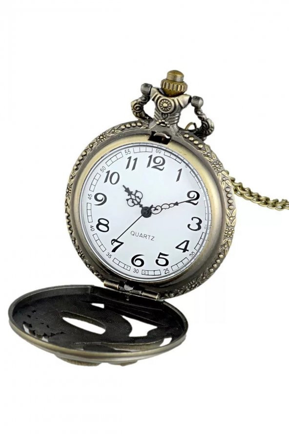 Köstekli Cep Saati Ouartz Ayyıldız Türk Baytasarımlı Zincirli Cep Saati Trend ürün görseli 1