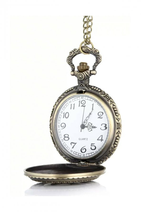 Köstekli Cep Saati Ouartz Ayyıldız Türk Baytasarımlı Zincirli Cep Saati Trend - Resim 3