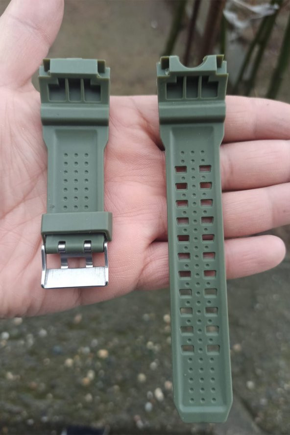 1545 Saat Kordonu Yeşil Renk Asker Yeşili - Resim 2