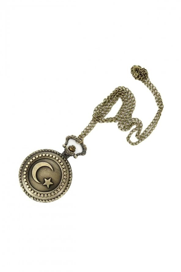 Köstekli Cep Saati Ouartz Ayyıldız Türk Baytasarımlı Zincirli Cep Saati Trend - Resim 4